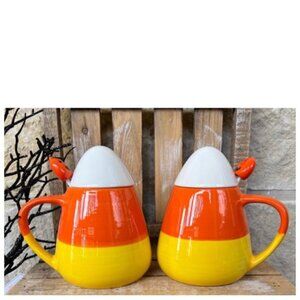 NEW Mr. Halloween Candy Corn Ceramic Mug Set Candy Corn Ceramic Mug Set